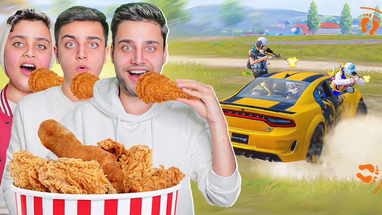 تحدي الأكل في ( ببجي موبايل🔥) دجاج مقرمش🍗