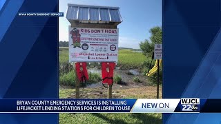Bryan County Emergency Management installs life jacket loaner stations