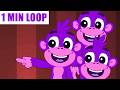 Five Little Monkeys Remix 🐒🎧 Fun Dance Party for Kids | 2 MIN LOOP Nursery Rhymes & Children Songs