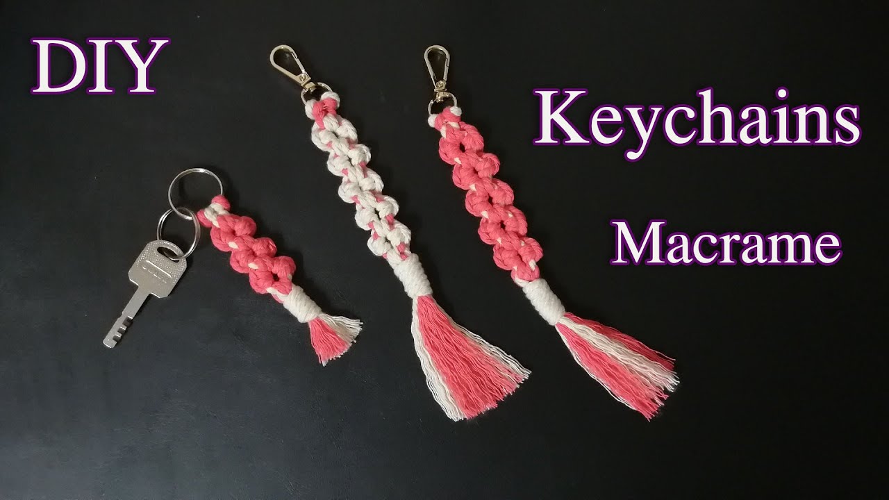 DIY Macrame Flower Keychain ถักเมคราเม่ พวงกุญแจลายดอกไม้