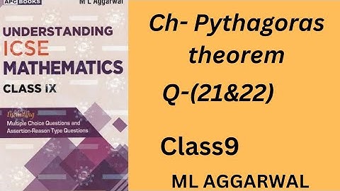 Pythagoras theorem. class 9.ex-12.(Q-21&22).ml aggarwal.