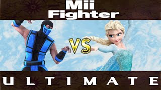 Mii Fighter Ultimate: Sub-Zero (Mortal Kombat) vs. Elsa (Frozen)