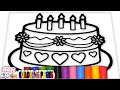 ( CAKE )🎂🖌️ Let Your Creativity Shine with Our Birthday Cake Coloring Page! 🎨🎉 / Akn Kids House