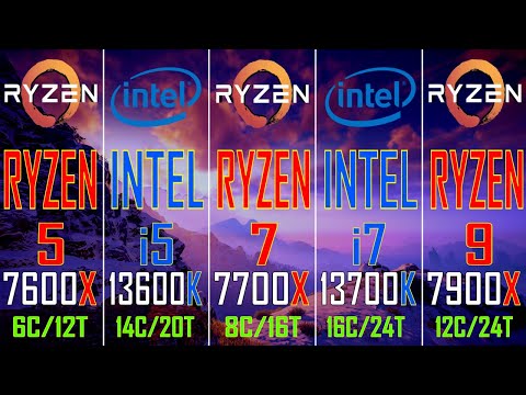 RYZEN 5 7600X vs INTEL i5 13600K vs RYZEN 7 7700X vs INTEL i7 13700K vs RYZEN 9 7900X ||