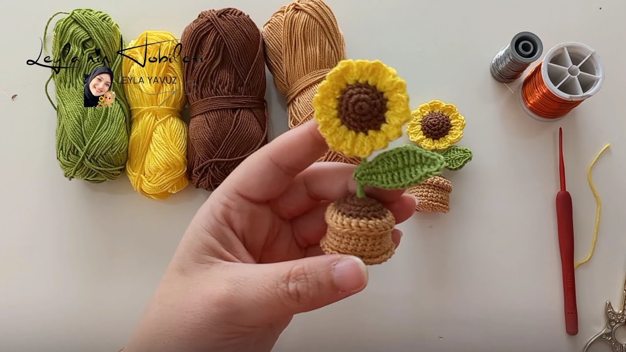 🌻 Kolay & Hızlı Ayçiçeği Anahtarlık Yapımı | Tığ İşi Amigurumi Tutorial 🌼🌻