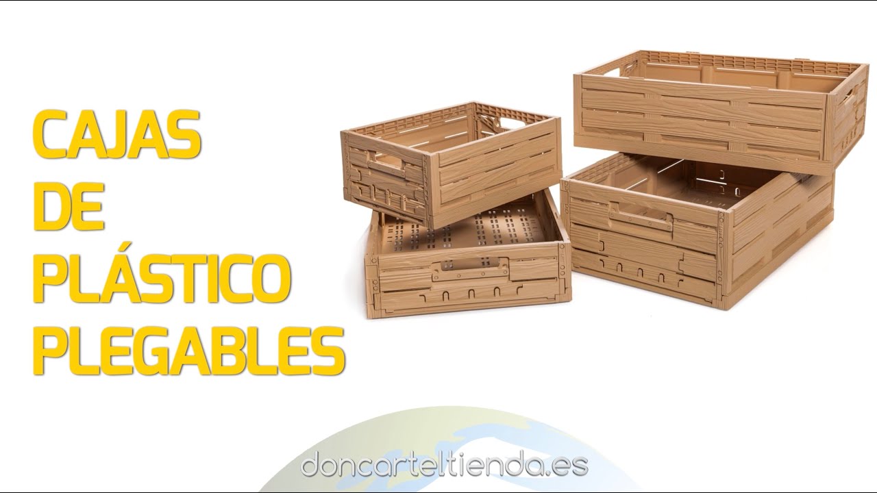 Cajas de plástico plegables y apilables con efecto madera