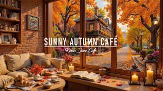 Sunny Autumn Café Jazz ☕🍂 Cozy Window View, Soft Piano and Candlelight Ambience for Study and Work screenshot 3