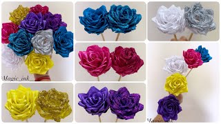 Beautiful colorful ribbon roses✨|step by step|ful tutorial video|ribbon roses|diy ribbon rose making