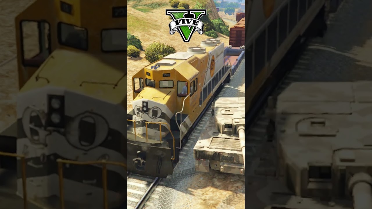 TRAIN VS TANK BARREL IN EVERY GTA GAMES #gta #gta5 #gtasanandreas #gtav #gta6 #gaming #shorts