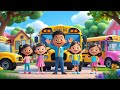 Fun Wheels on the Bus with Pink, Blue & Yellow School Buses | Kids Songs & Nursery Rhymes