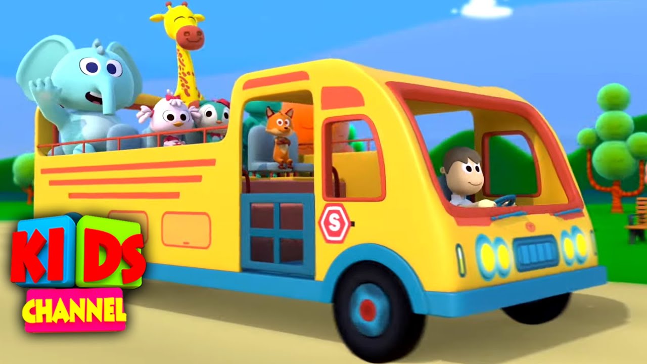 The Wheels On The Bus Go round And Round - Nursery Rhymes for Children