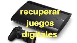 Como recuperar juegos digitales ps3!!! (FUNCIONA) - YouTube