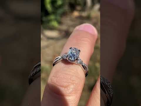 Split Shank Marquise and Oval Moissanite Engagement Ring ring video