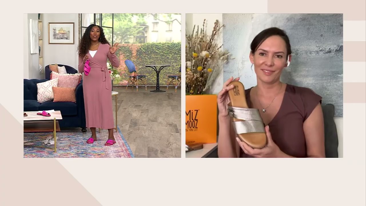 Miz Mooz Leather Buckle Slide Sandals - Latreece on QVC - YouTube
