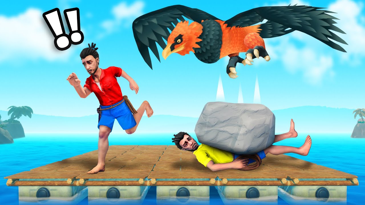 We Survived a GIANT BIRD Attack In Raft! - YouTube