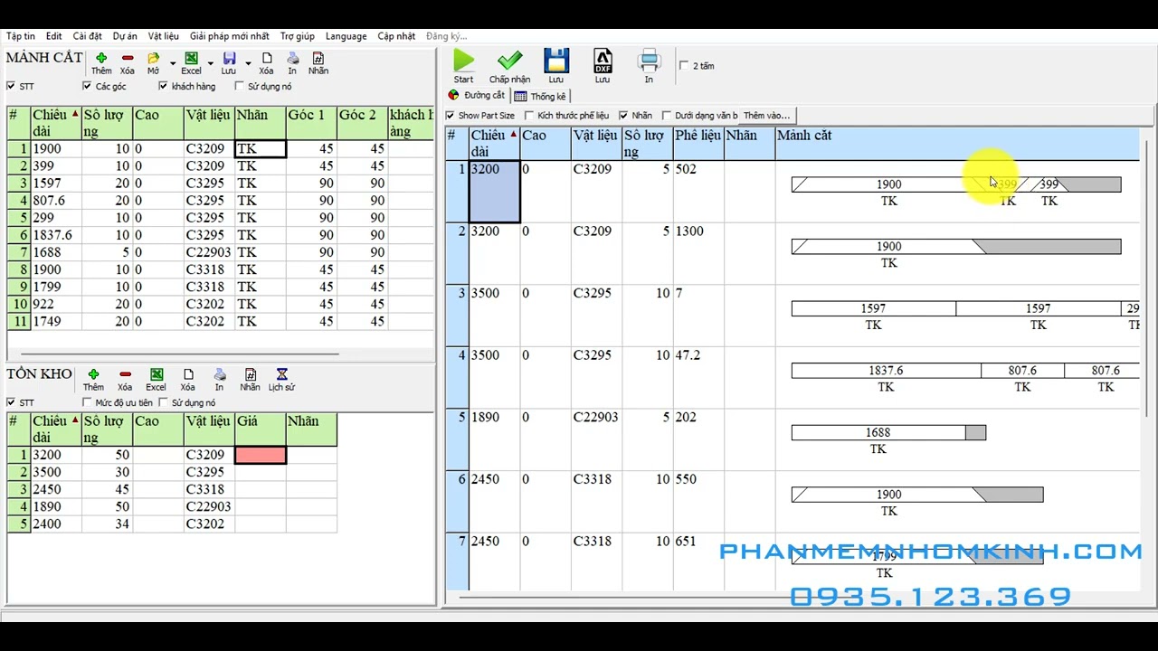 Hướng dẫn sử dụng phần mềm Real Cut 1D