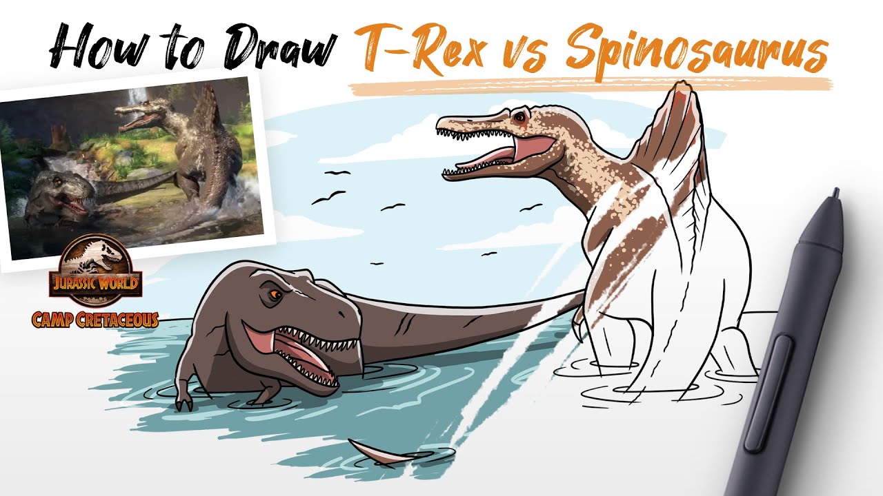 HOW TO DRAW AND COLOR ONE OF THE LARGEST AND STRONGEST DINOSAURS: TIRANOSSAURO  REX 