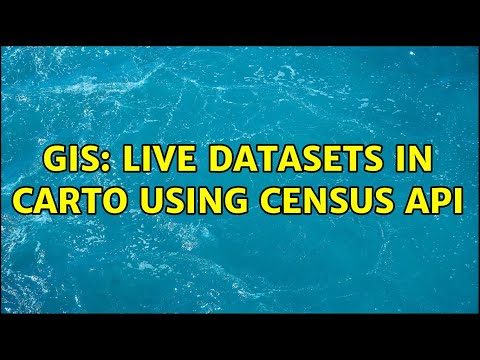 GIS: Live datasets