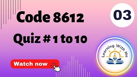 AIOU Quiz 8612😃 With Correct Answers Part 3 ||Solved quiz of 8612 || @mashaliqbalofficial06