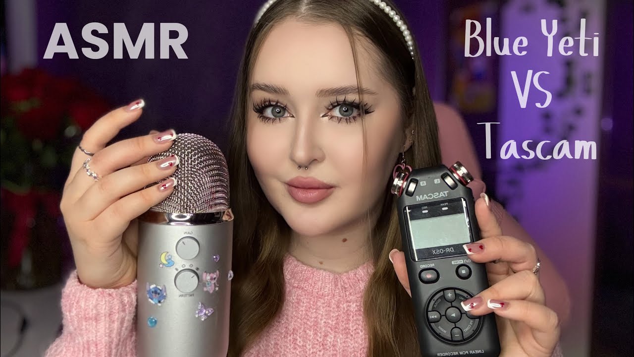 ASMR🎙️СРАВНЕНИЕ МИКРОФОНОВ✨Blue Yeti vs Tascam💕Звуки рта,Неразборчивый шепот и триггеры 