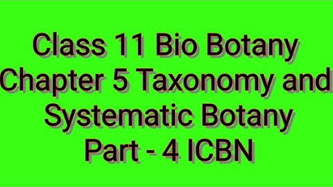 Class 11/Bio-Botany / Chapter 5- Taxonomy and Systematic Botany