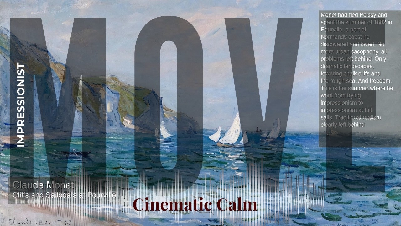 Move - Cinematic Calm with Impressionist | Monet · Cliffs and Sailboats at Pourville & others