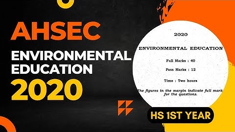 HS 1st year Environmental Education Question Paper 2020|