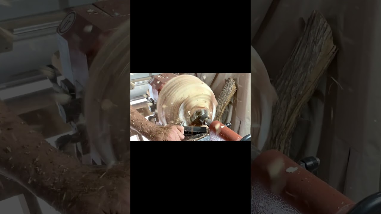 Turning a beaded bowl from spalted silver birch! 