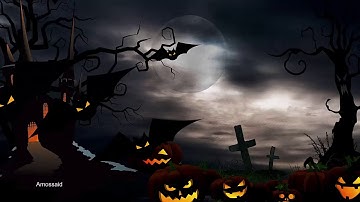 Flying bats with halloween background