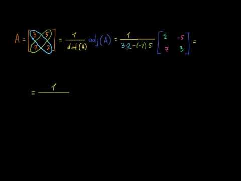 2x2 მატრიცის შებრუნებულის პოვნა მისი დეტერმინანტისა და შეუღლების გამოყენებით