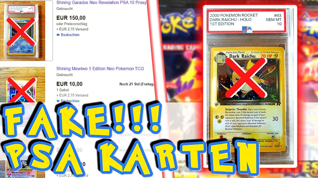 FAKE PSA Karten & FAKE Schwert Schild DISPLAYS - Pokemon TCG