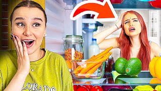 1 Tag lang im KÜHLSCHRANK Schwester beobachten ! ⏰ (Klaut sie mein Essen ?)  Celina