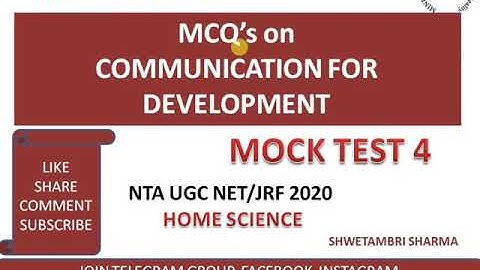 #communication #ugcnetjrf #homescience #kmsfashion Mock Test 4 Communication for Development