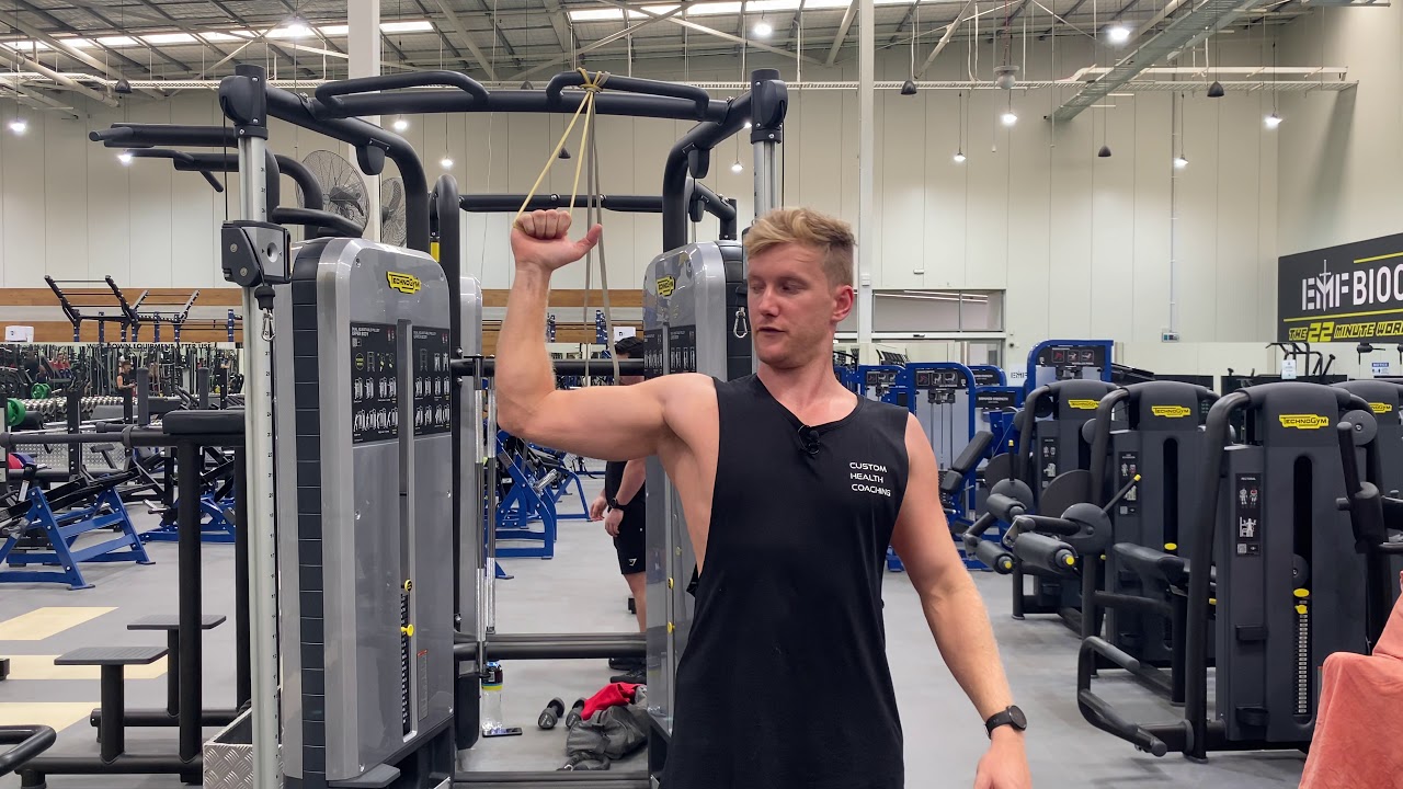 Banded shoulder internal rotation @ 90 degrees - YouTube