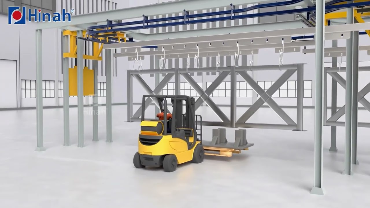 Steel Structure-Power and free powder coating line in America