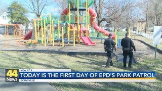 Evansville’s new policing initiative sees first official day having officers in local parks