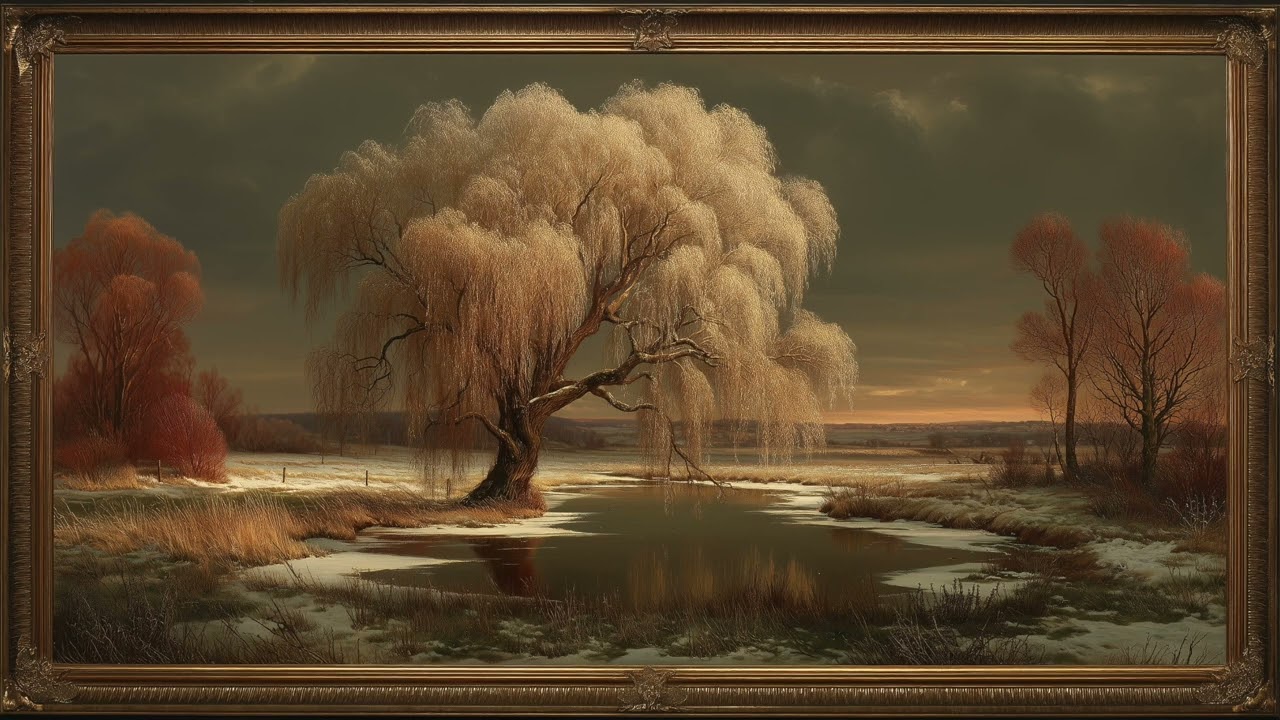 Framed TV Art - Calm Winter Country Landscape - Willow Edit