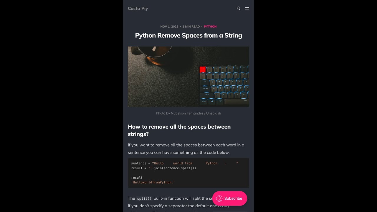 Python Remove Spaces from a String #shorts