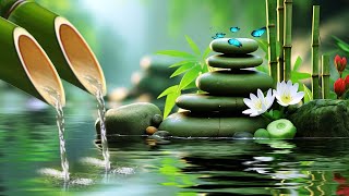 Bamboo Water Relaxing Music for Sleep, Piano Music heals The Mind,🌿🌿🌿 Natural, Water and Bird Sou