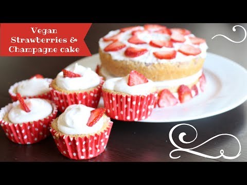EPIC VEGAN STRAWBERRIES & CHAMPAGNE CAKE with a COCONUT CHAMPAGNE WHIPPED CREAM
