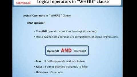 6 5 Logical operators in "WHERE" clause