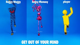 Funny Fortnite Dances with Poppy Playtime Characters, SURFIN' BIRD, BEATZBUNNY, CRABBY