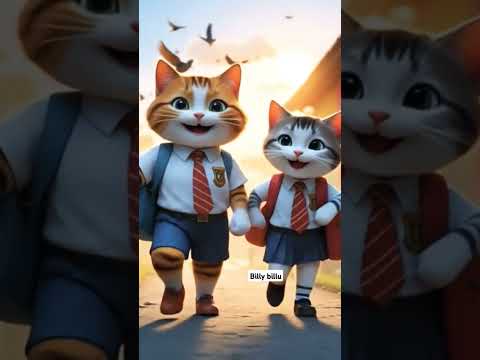Billu Billy Ek Sath School Jaa Rahe Cat Cartoon Animals Catkid Cartooncat Catworld 
