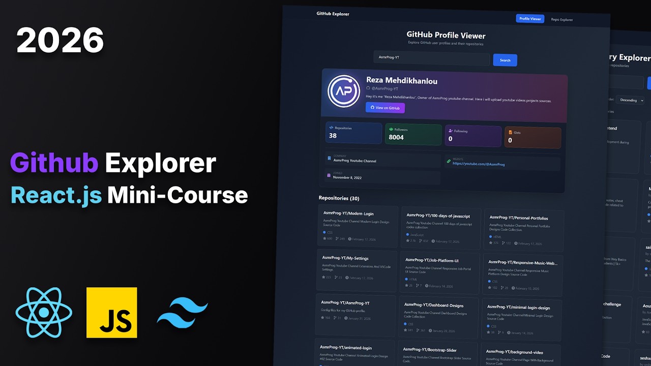 Advanced GitHub Profile & Repository Explorer — React.js + Tailwind CSS ...