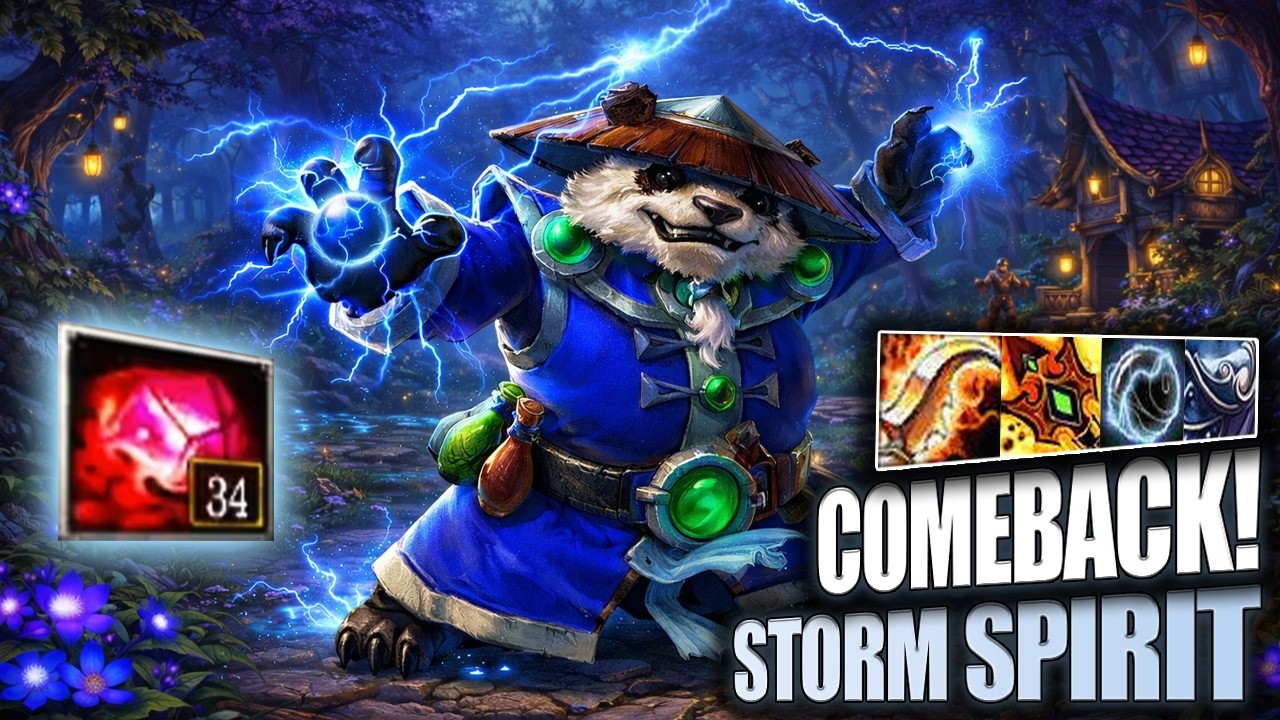 Storm Spirit , Raijin - Игра 4 vs 5! Сложно , но ВОЗМОЖНО!