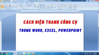 Thủ Thuật Xử Lí Thanh Công Cụ Trong Word Bị Ẩn