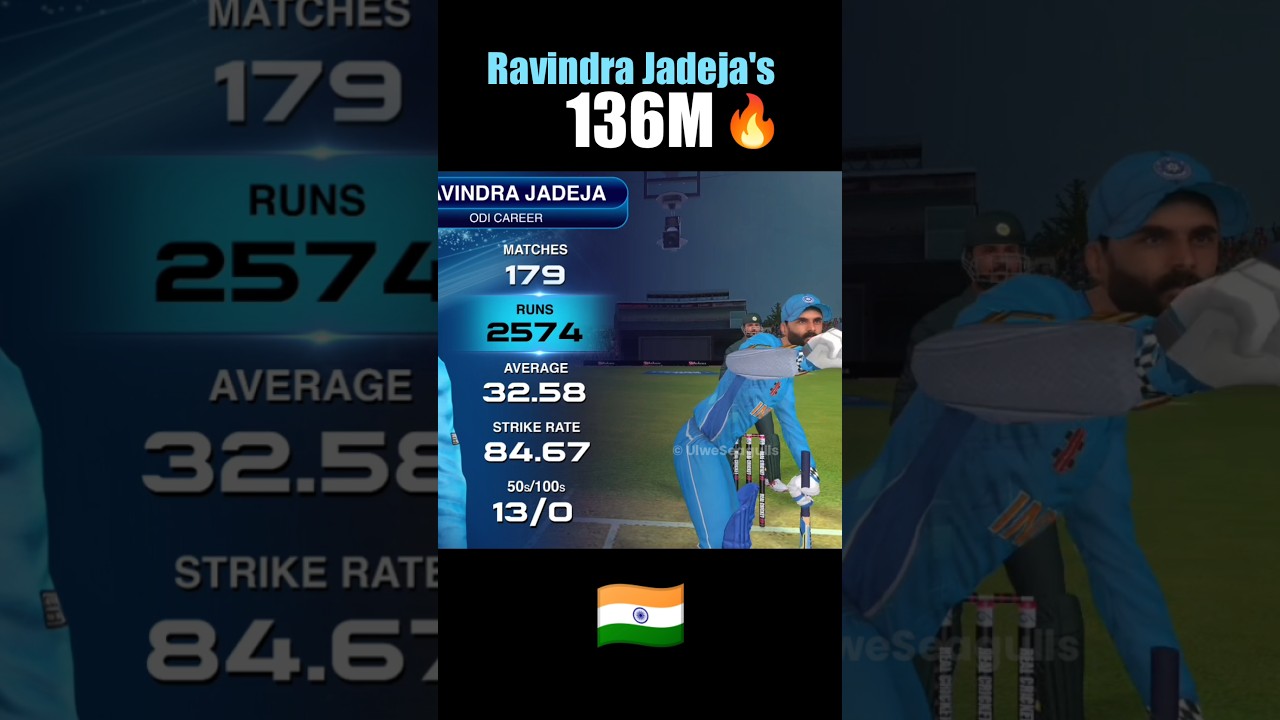 🇮🇳💪Ravindra Jadeja's 136M Trademark Sixer in Real Cricket 22 | Ind vs Pak Asia Cup 