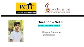 Database Question set 06 | java institute | Heaven Fernando