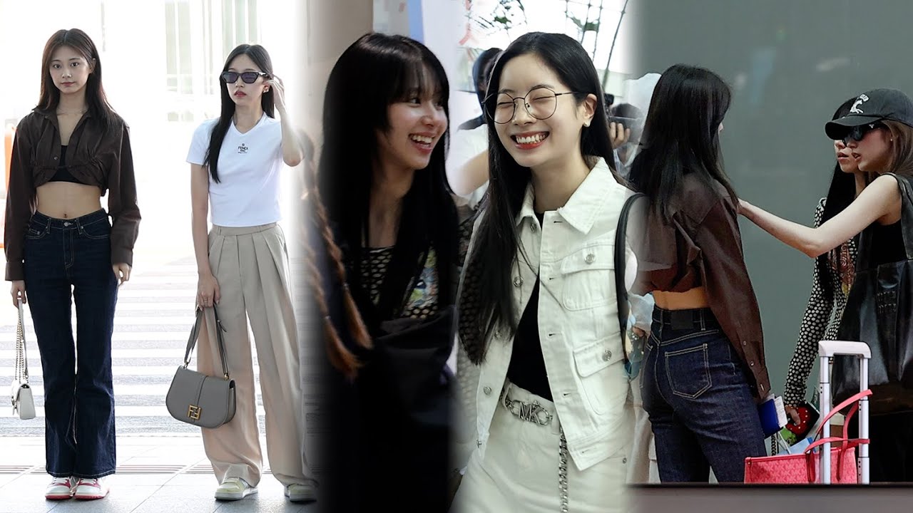 230906 트와이스 (TWICE) 출국 “쯔위 옷 점검하는 사나” Departure | 인천공항