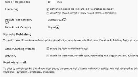 WordPress Tutorial Videos - 17 - Settings: Writing